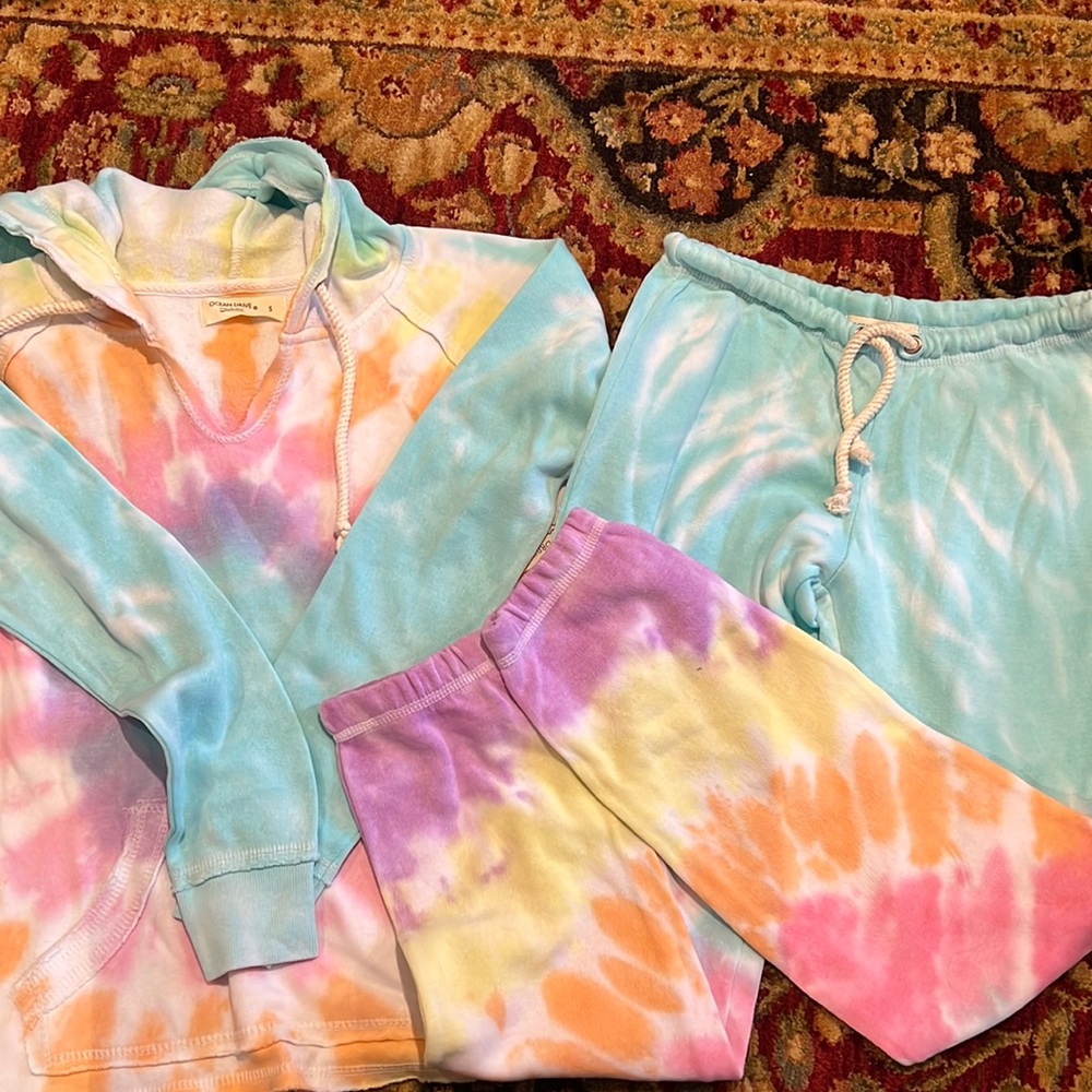 Ocean drive multi color tie dye sweatshirt & sweatpants